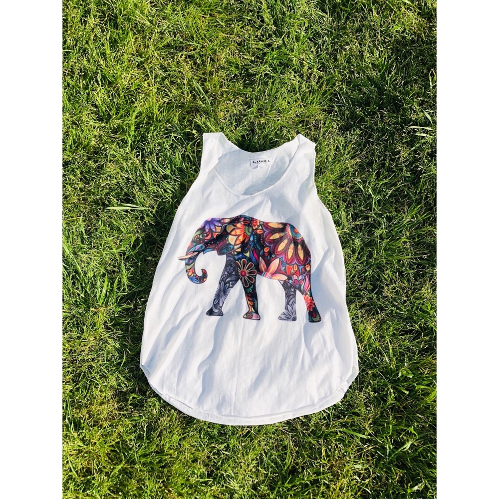 LA Soul paisley elephant cami tank muscle yoga top